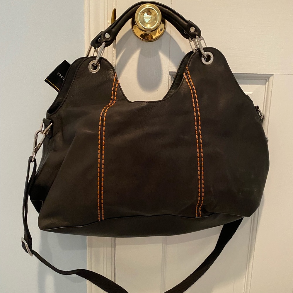 Plinio Visona Black Hobo Tote Shoulder Bag NWT